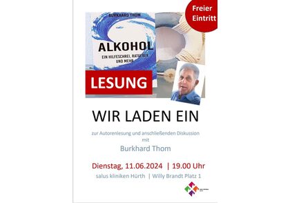 Aktionswoche Alkohol 2024, Lesung mit Burkhard Thom in der salus klinik Hürth