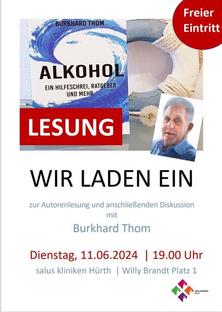 Aktionswoche Alkohol 2024, Lesung mit Burkhard Thom in der salus klinik Hürth