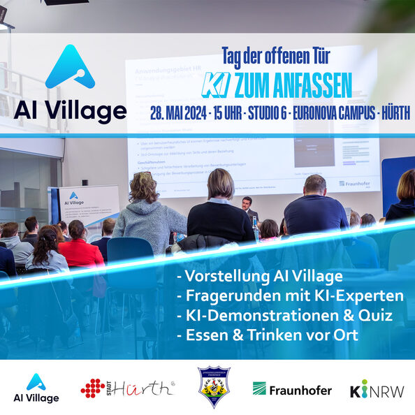 AI Village Plakat Tag der offenen Tür am 28.05.2024